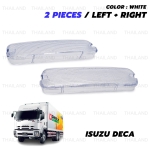 ฝาไฟในกันชน ข้างซ้าย+ขวา 2 ชิ้น สีขาว สำหรับ Isuzu DECA GXZ FXZ 270 320 Truck ปี 1993-2010